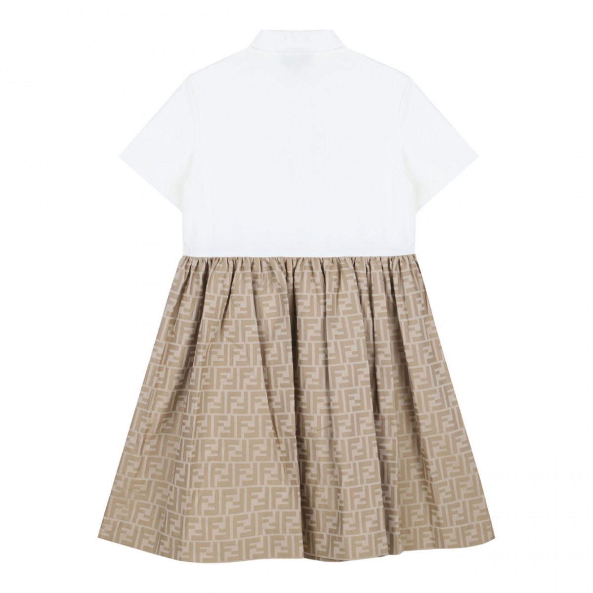 Beige And White Dress