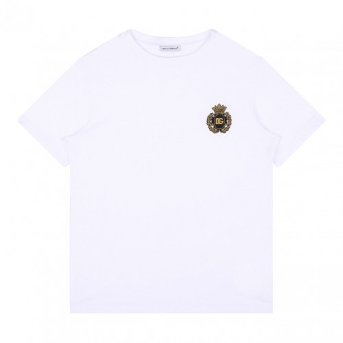 White Logo Embroidered T-Shirt