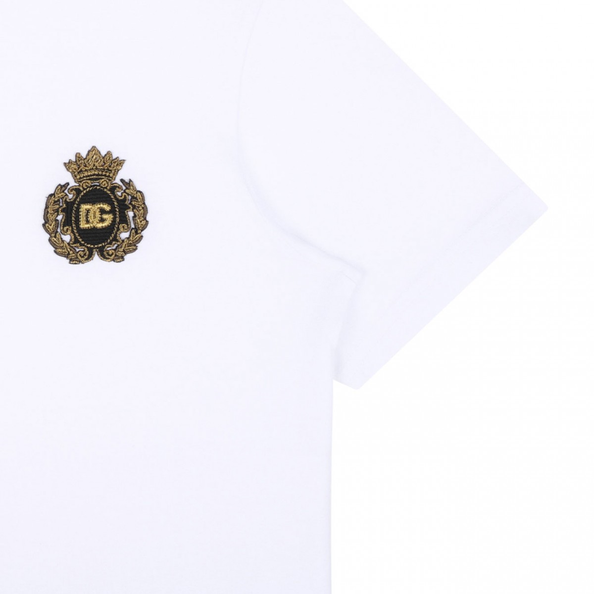 White Logo Embroidered T-Shirt