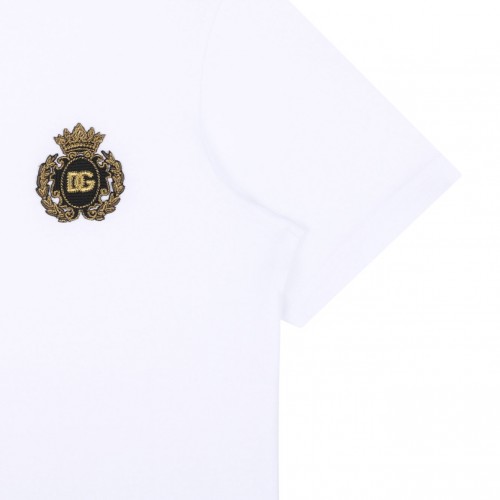 White Logo Embroidered T-Shirt