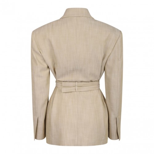 Beige Belted Blazer 2