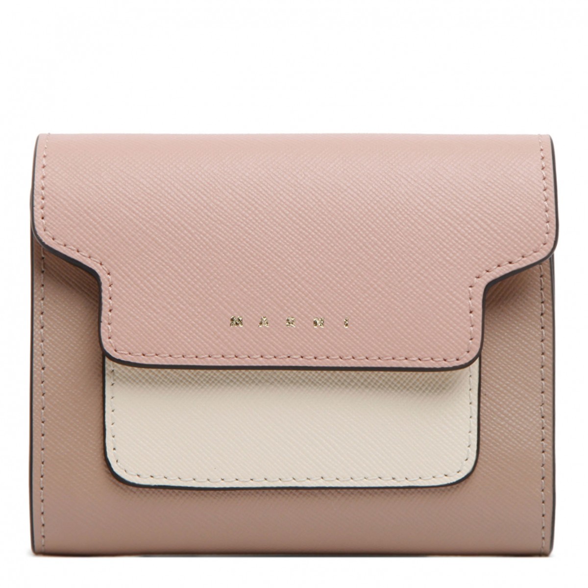 Camellia, Talc and Natural Calf Leather Wallet