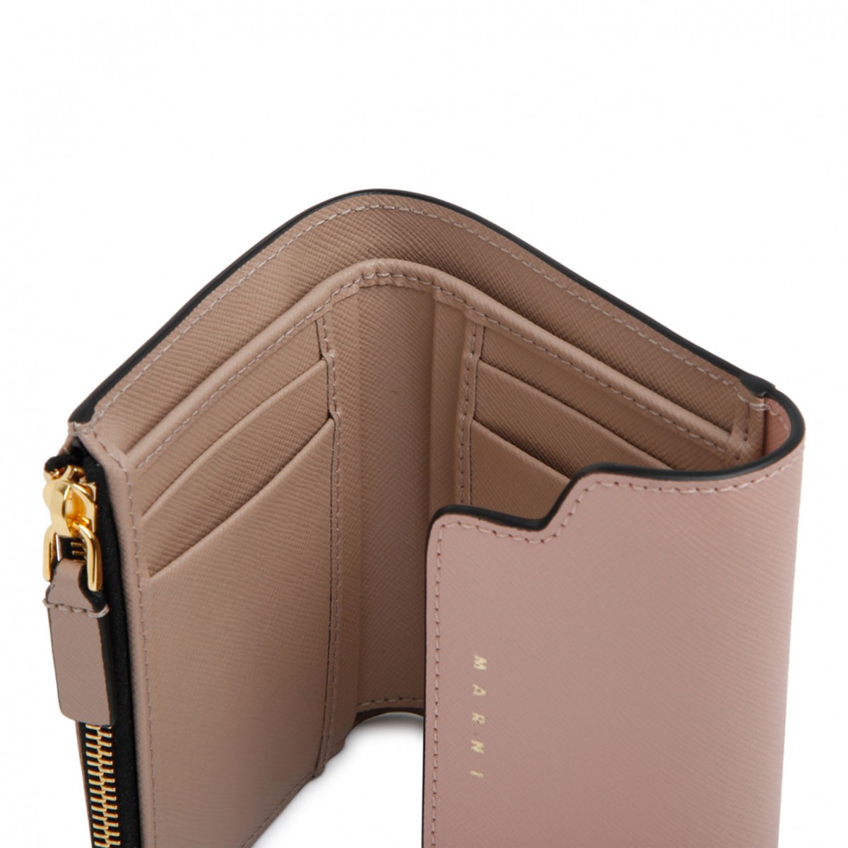 Camellia, Talc and Natural Calf Leather Wallet