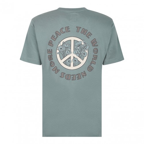 Ocean Blue Shitake Flower Peace T-Shirt 2