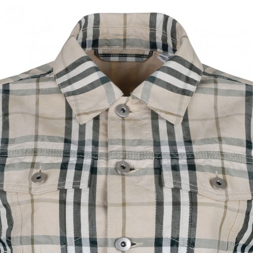 Check Pattern Cropped Jacket