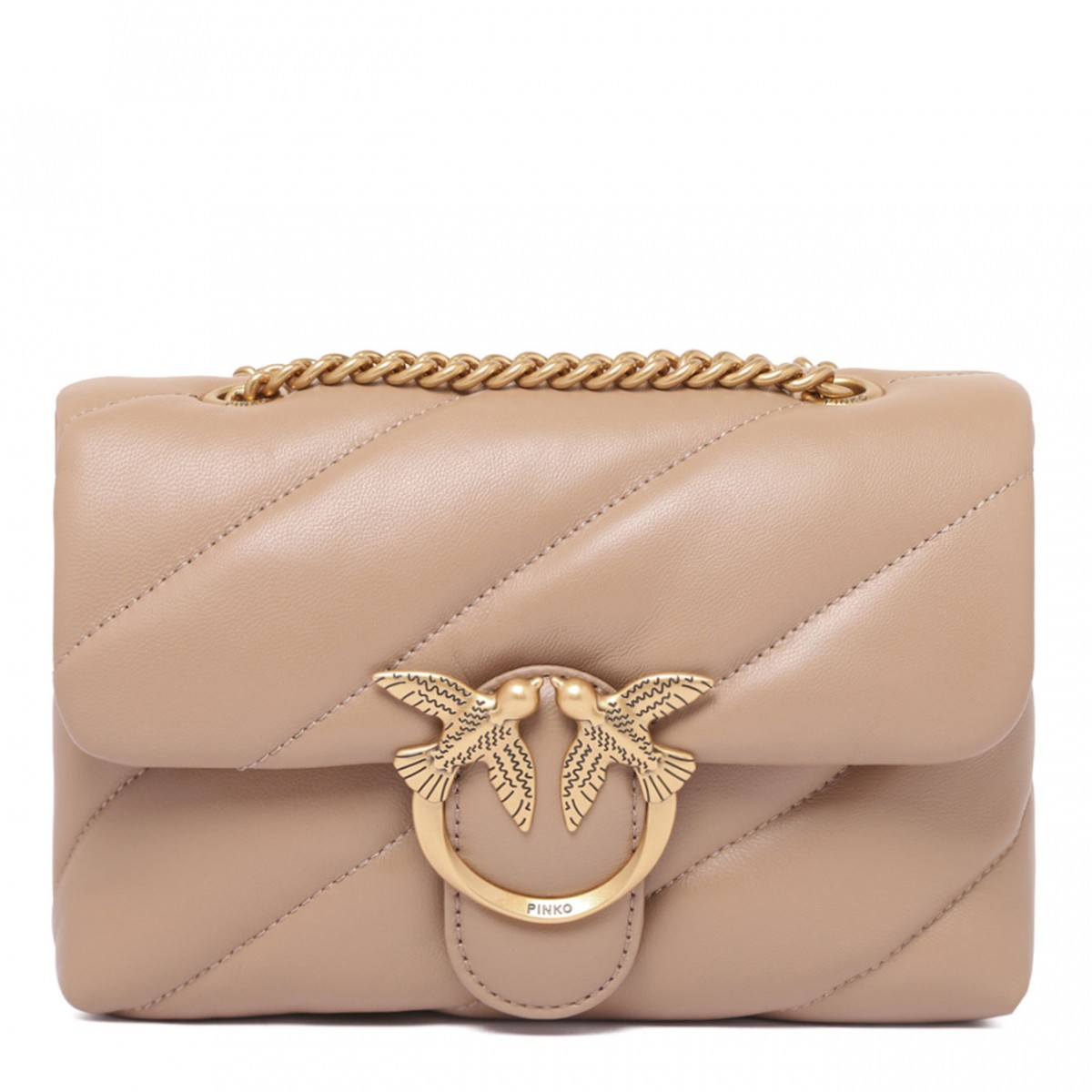 Beige Mini Love Puff Bag