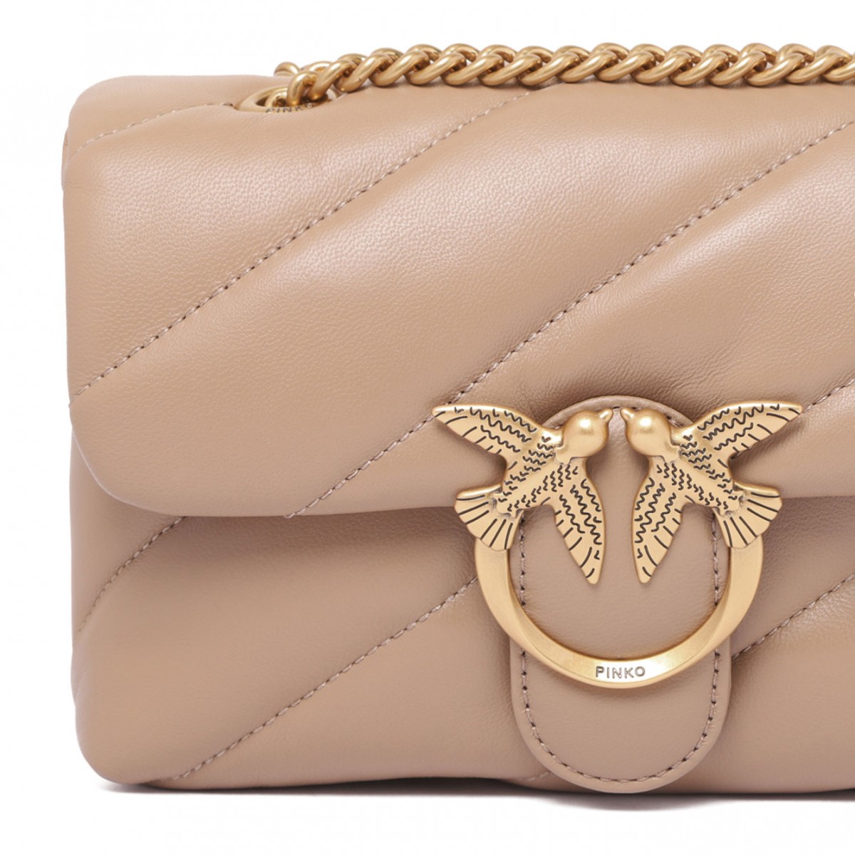 Beige Mini Love Puff Bag