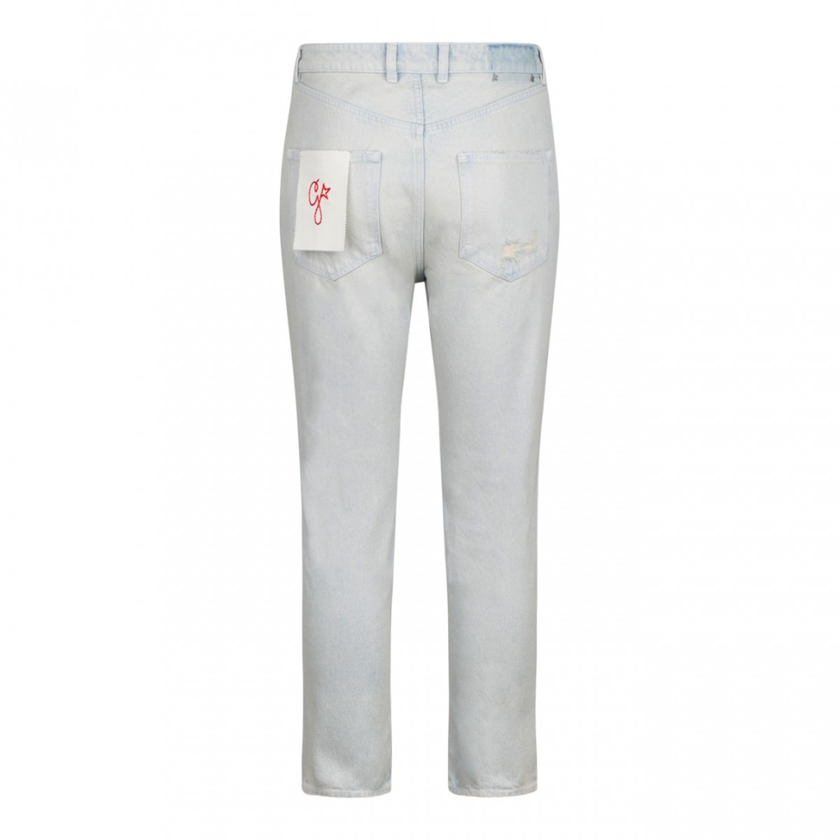Light Blue Distressed Effect Jeans