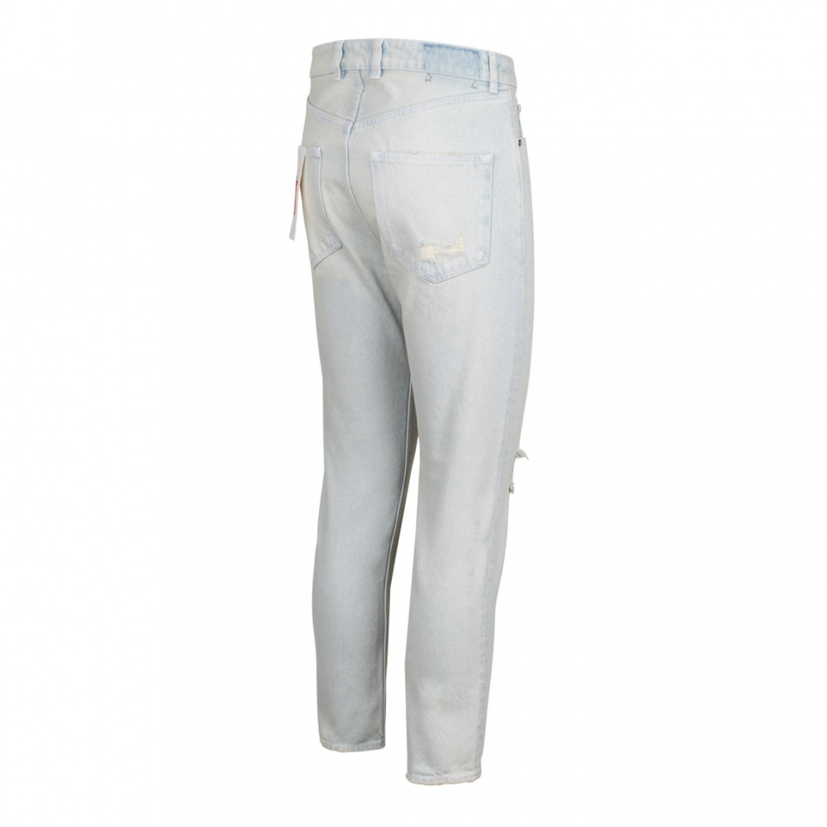 Light Blue Distressed Effect Jeans
