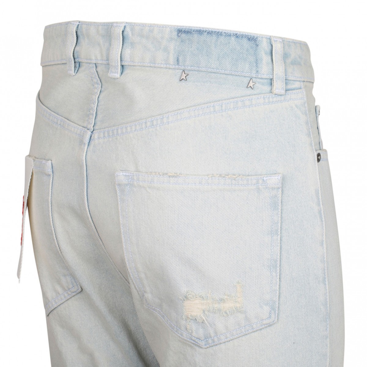 Light Blue Distressed Effect Jeans