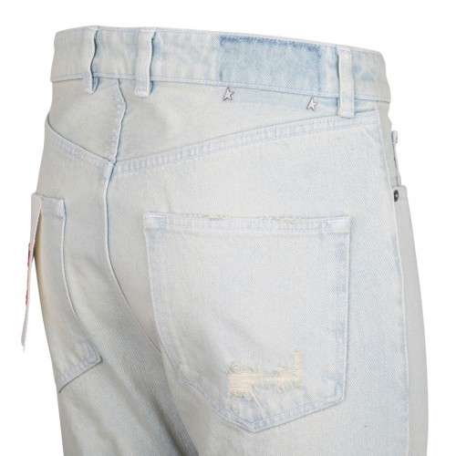 Light Blue Distressed Effect Jeans