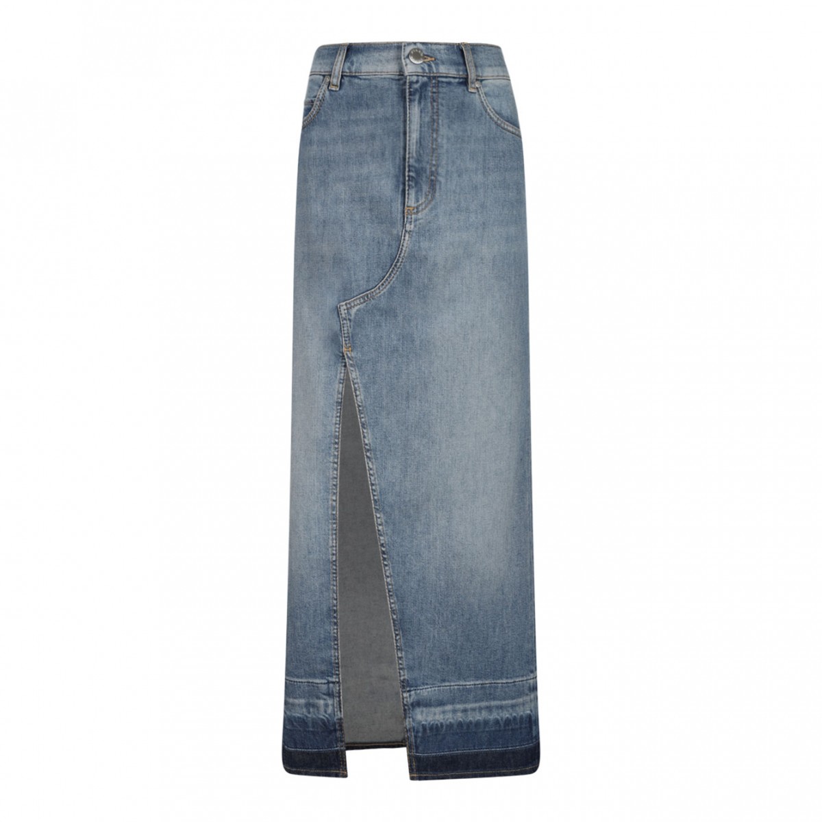 Light Blue Denim Maxi Skirt