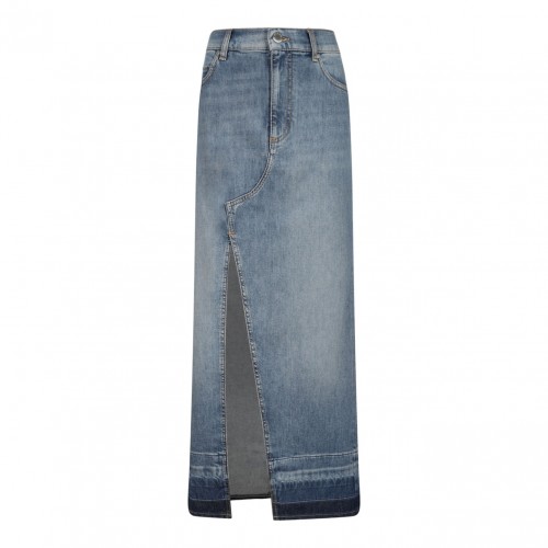 Light Blue Denim Maxi Skirt