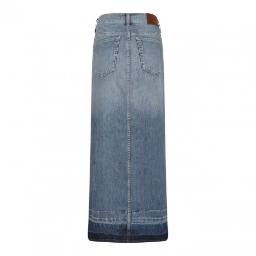 Light Blue Denim Maxi Skirt 2