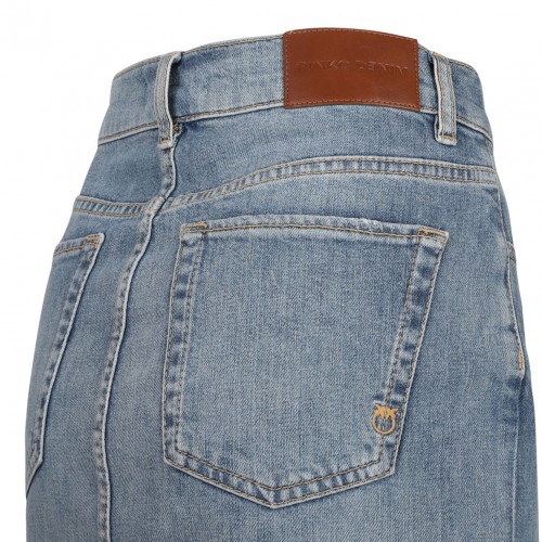 Light Blue Denim Maxi Skirt