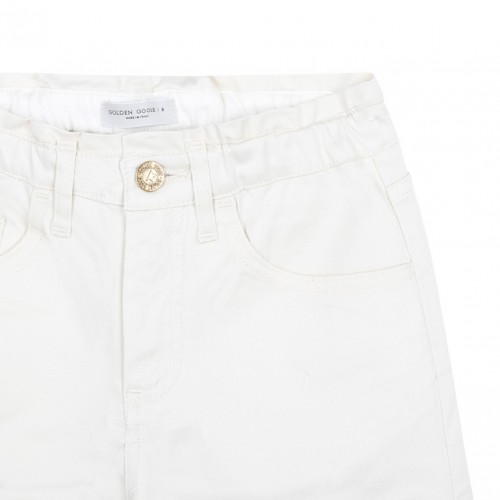 Distressed White Trousers