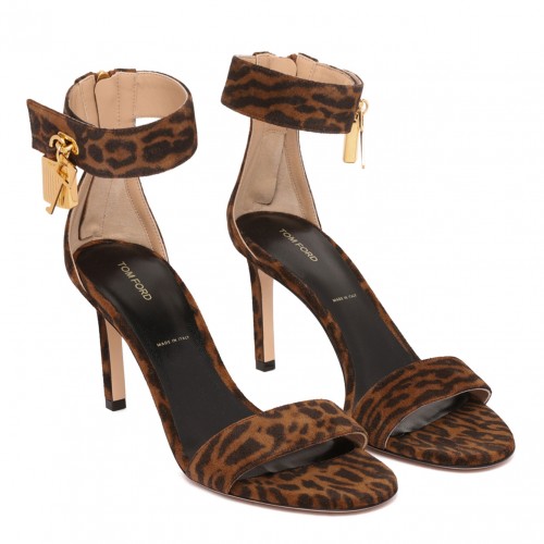 Brown Whisky Leather Padlock Sandal 2