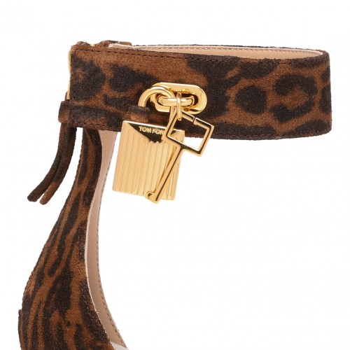 Brown Whisky Leather Padlock Sandal