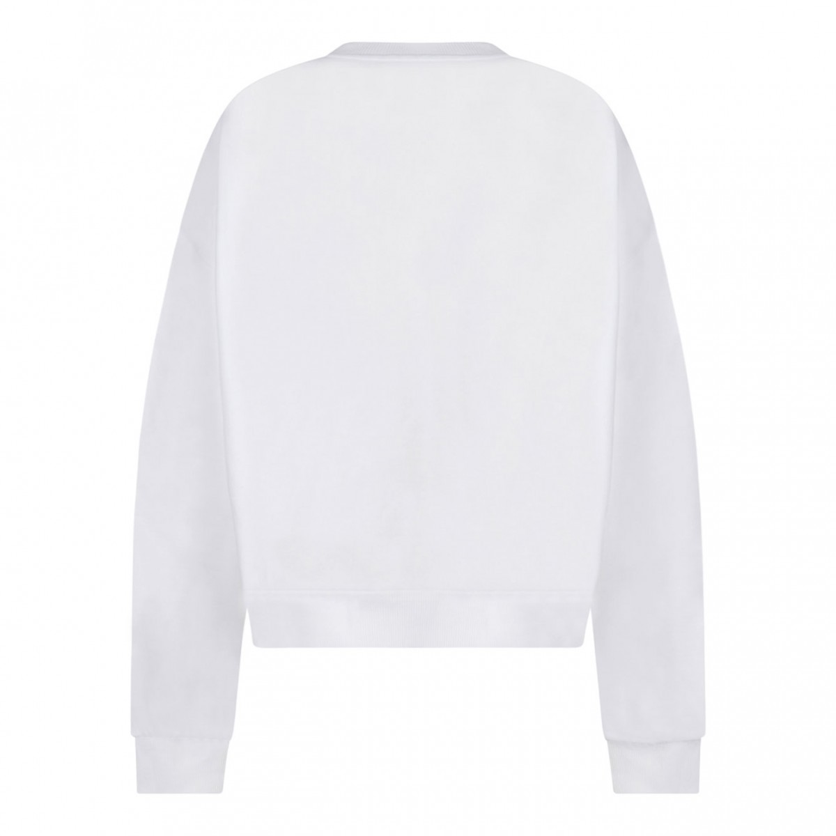 White Jersey Sweatshirt With DG Fucsia Maiolica Patch