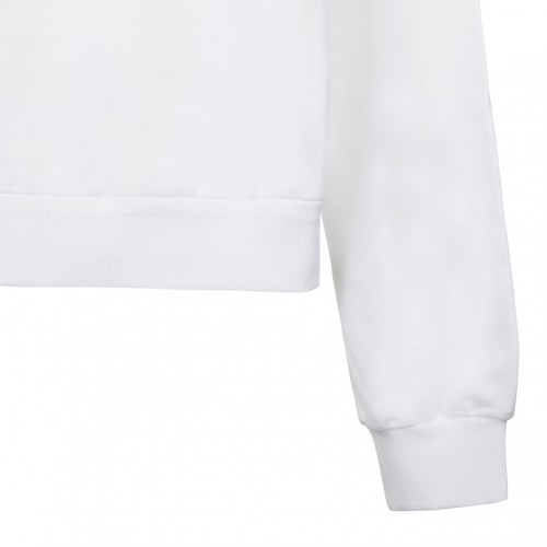 White Jersey Sweatshirt With DG Fucsia Maiolica Patch