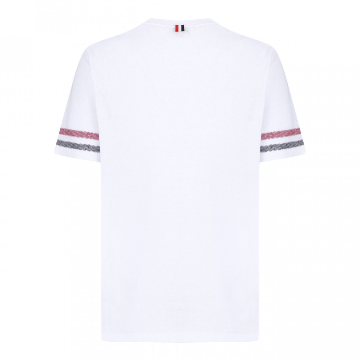 White Tri Colour Striped Knit T-Shirt