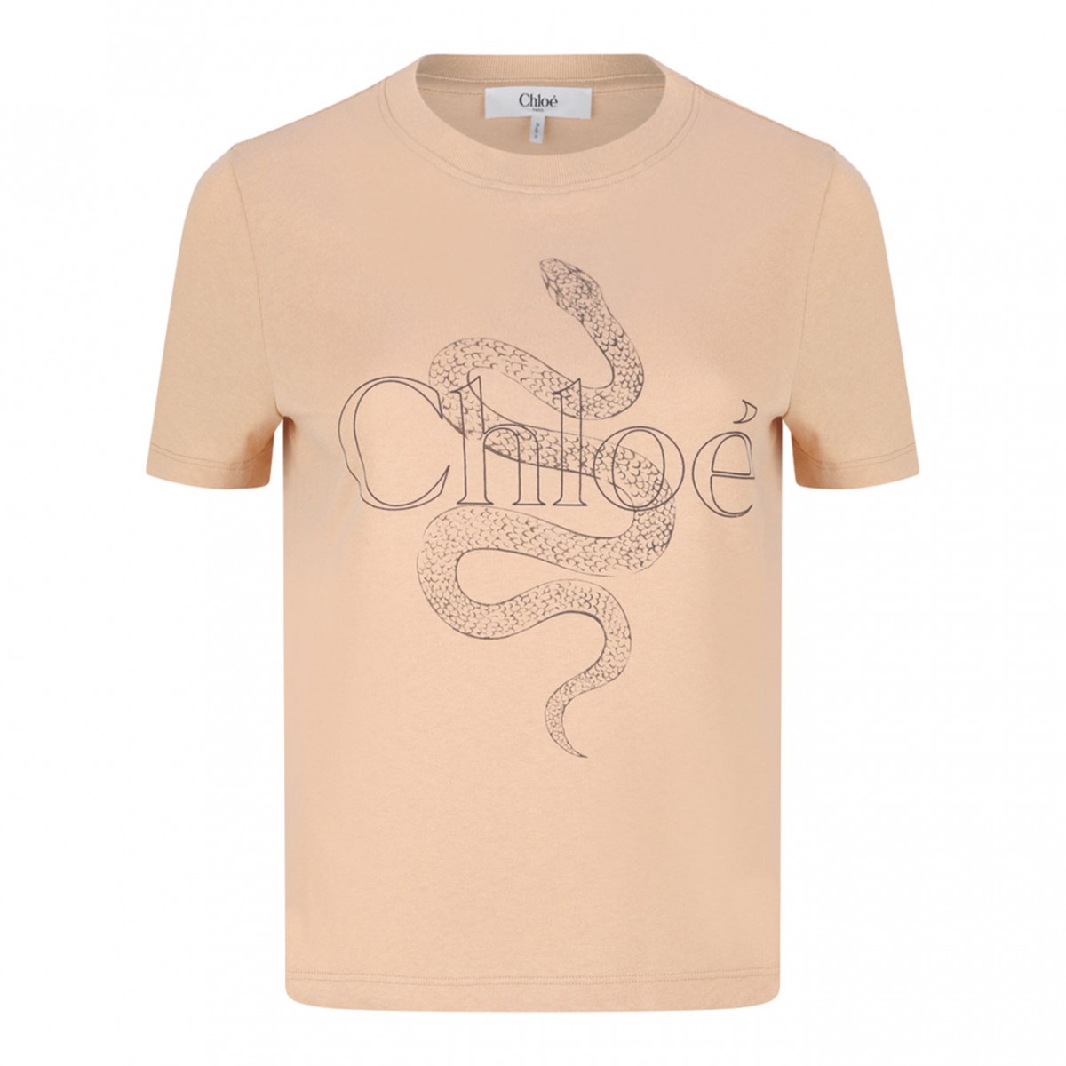 Beige Snake Print T-Shirt