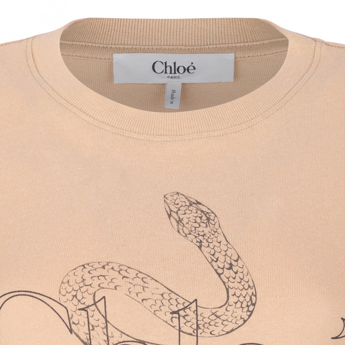 Beige Snake Print T-Shirt