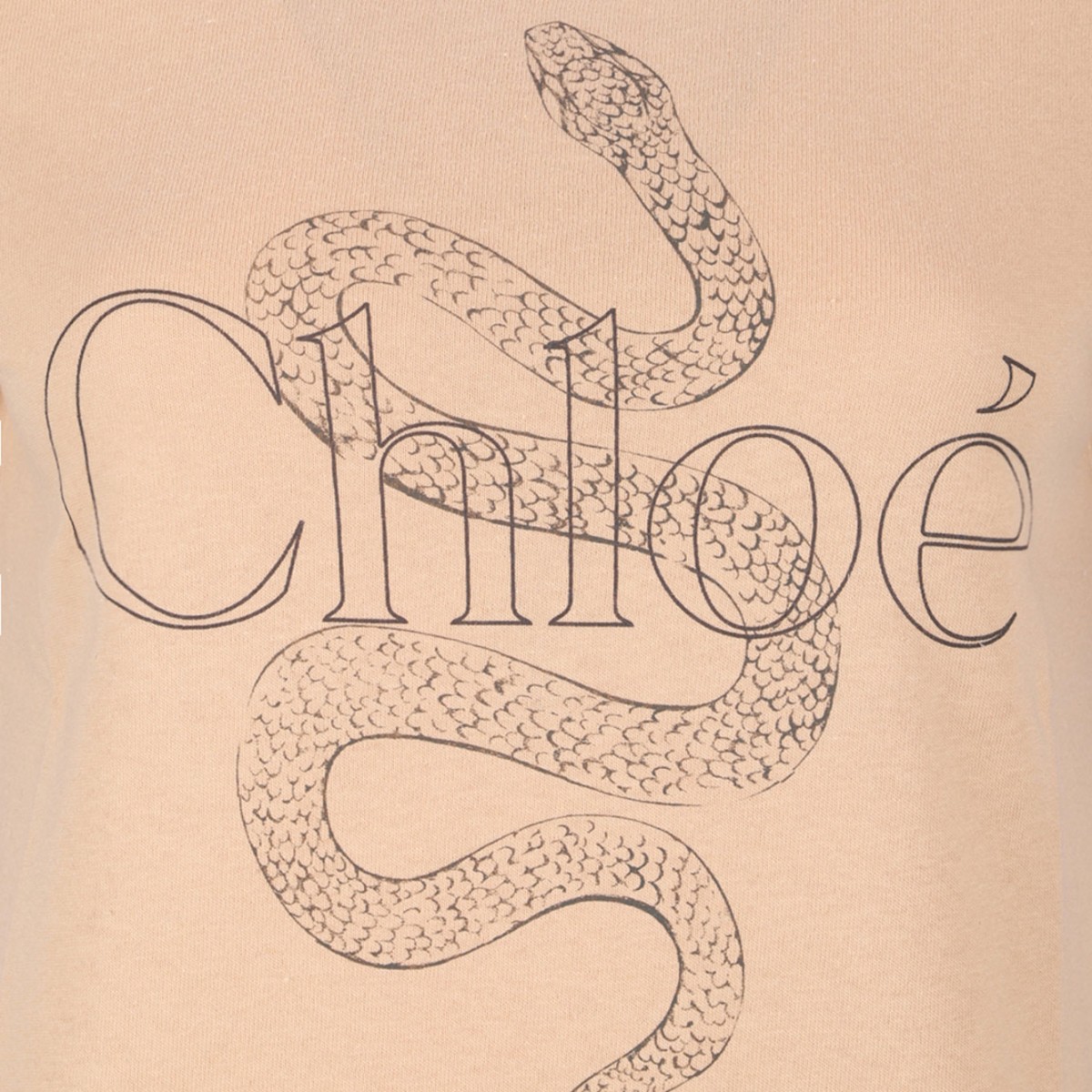 Beige Snake Print T-Shirt