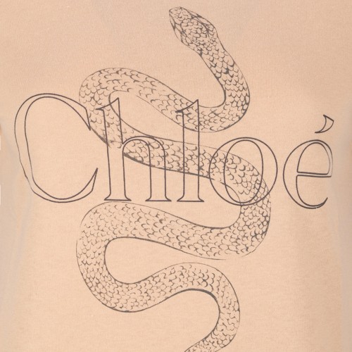 Beige Snake Print T-Shirt