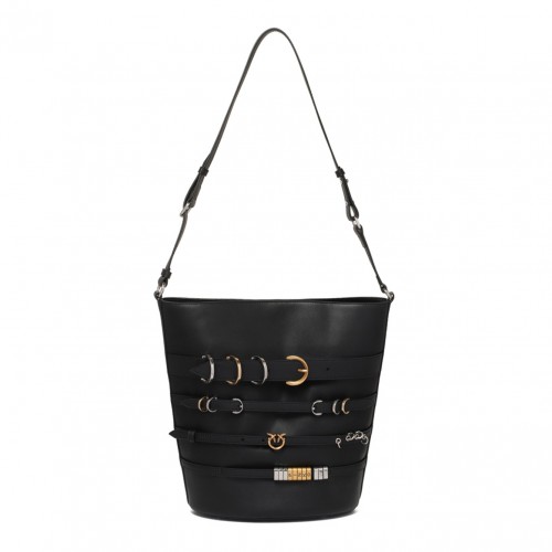 Black Love Birds Bucket Bag