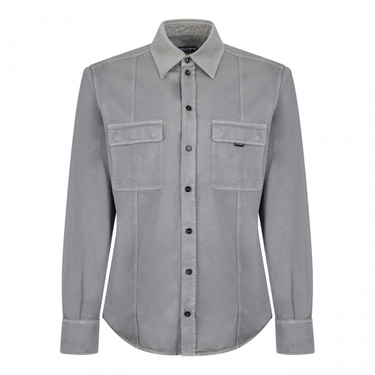 Dark Grey Seam-Detail Shirt