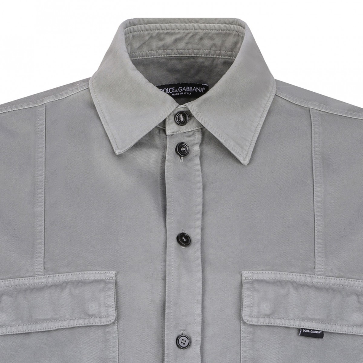 Dark Grey Seam-Detail Shirt