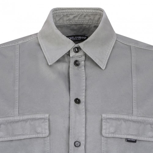Dark Grey Seam-Detail Shirt