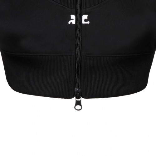 Black Cropped Tracksuit Jacket