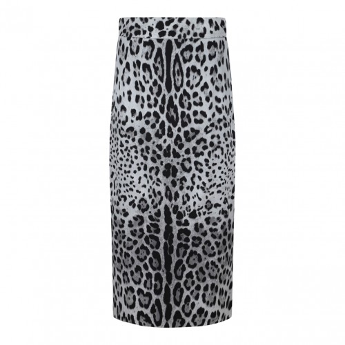 Leopard Print Longuette Skirt