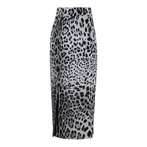 Leopard Print Longuette Skirt