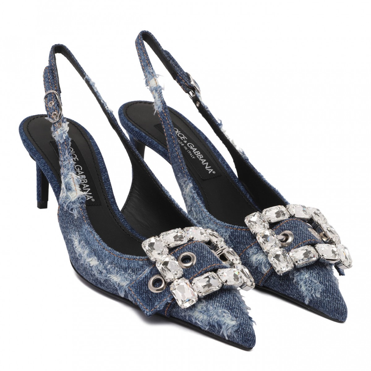 Blue Denim Slingback Pumps