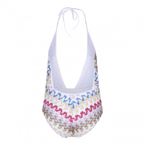 White ZigZag Woven Swimsuit