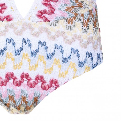 White ZigZag Woven Swimsuit