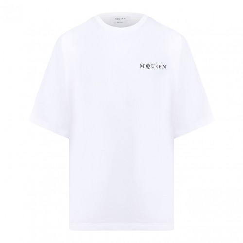 White Logo Print T-Shirt