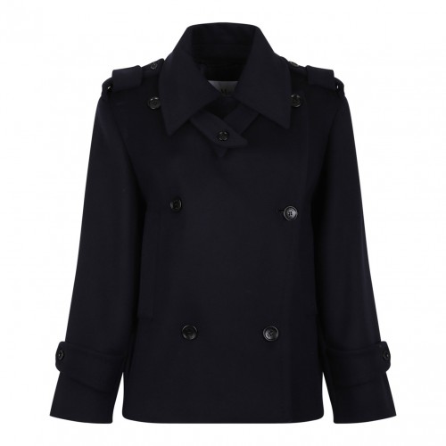 Navy Blue Oversized Trench Coat