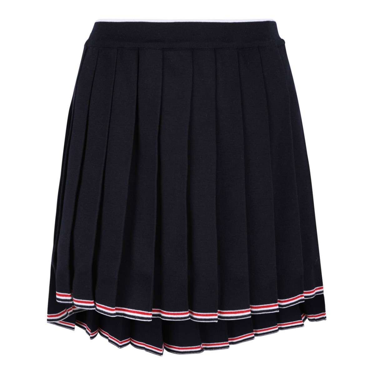 Navy Blue Full Needle Pleated Skirt