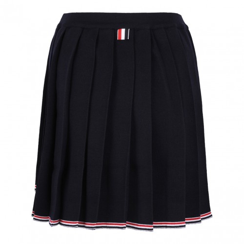 Navy Blue Full Needle Pleated Skirt 2