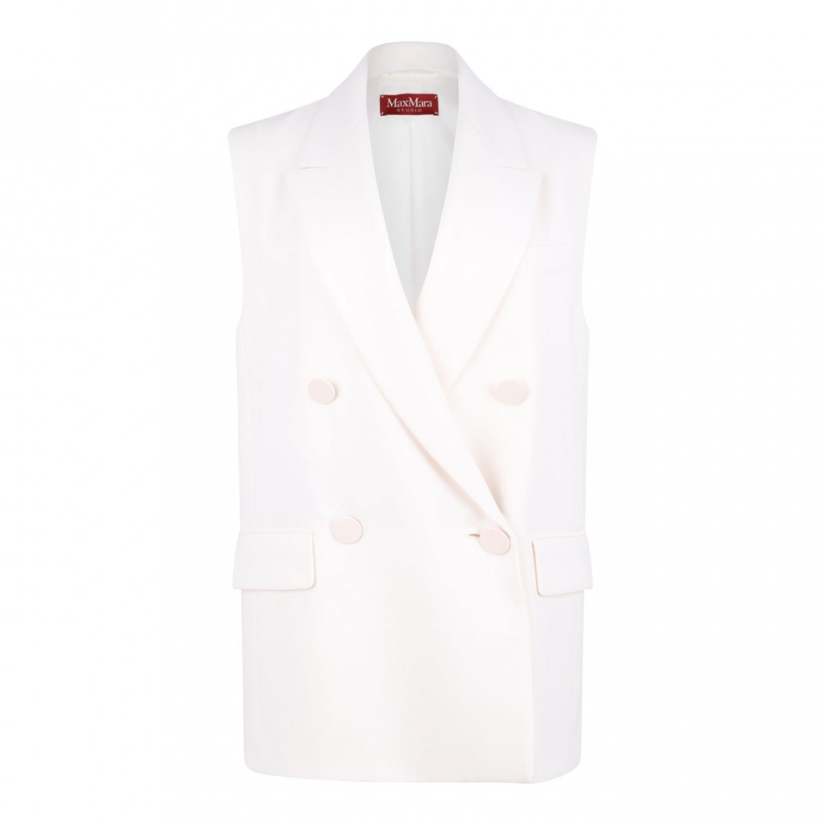 White Sleeveless Blazer