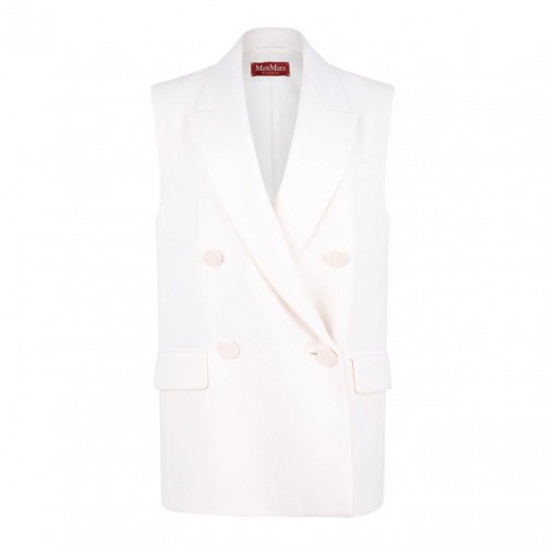 White Sleeveless Blazer