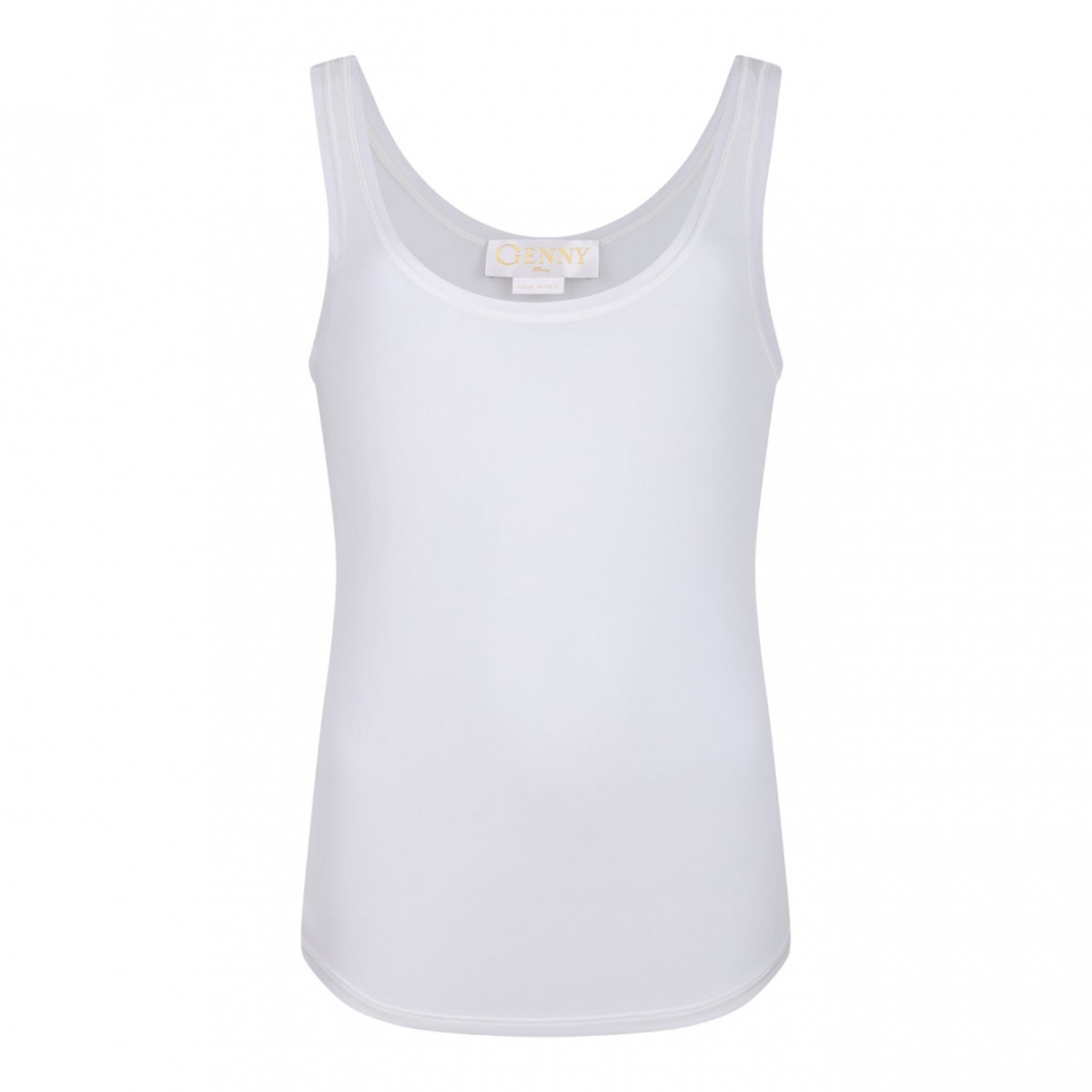 White Scoop Neck Vest