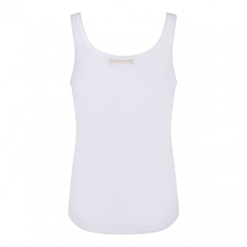 White Scoop Neck Vest 2