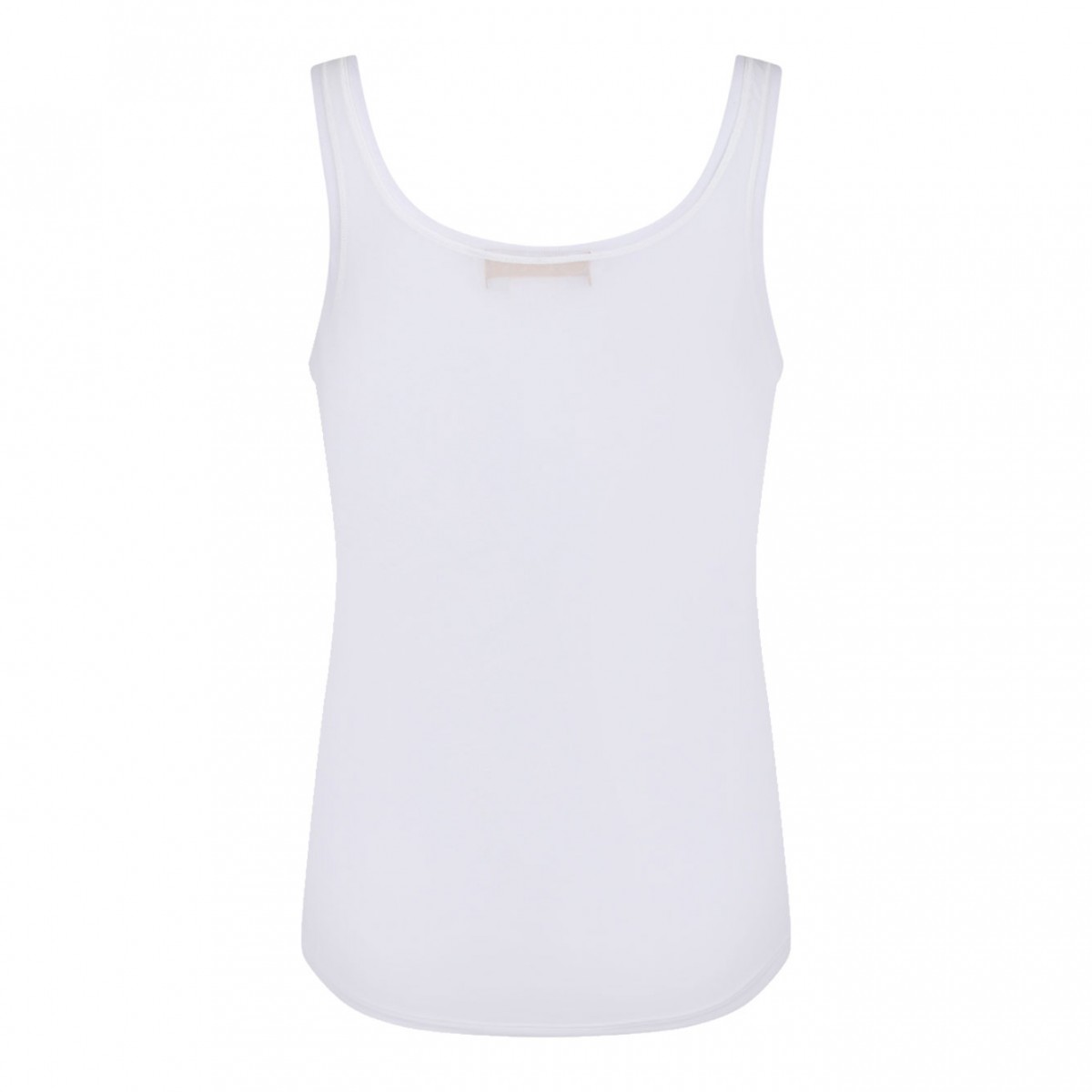 White Scoop Neck Vest