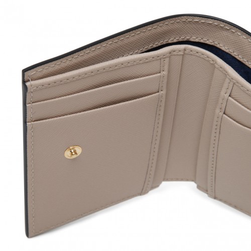 Green, Limestone and Light Camel Calf Leather Wallet