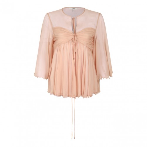 Peach Pleated Top
